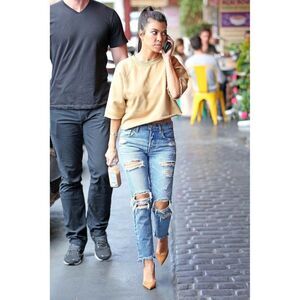 Moussy Vintage light wash distressed destroyed shred denim Creston tapered jeans